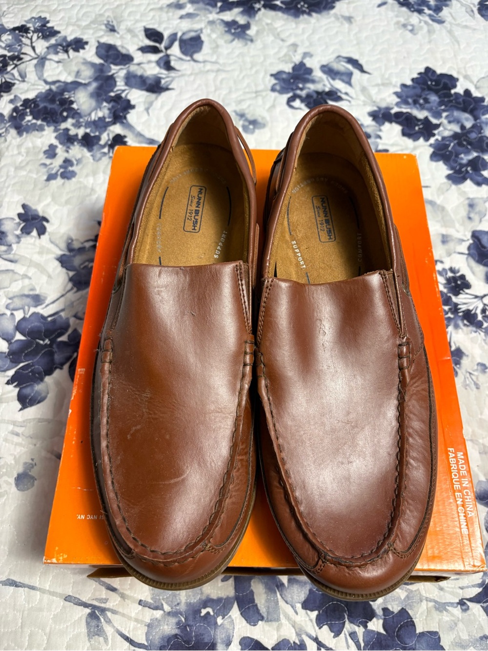 Nunn Bush Men's Brown Slip-On Loafers